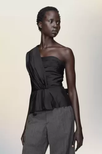 Asymmetrisches drapiertes Oberteil