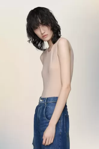 Ärmelloser Body aus technischem Jersey